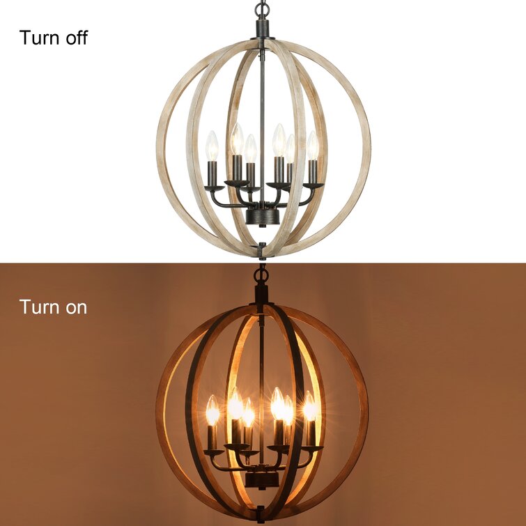 Kreitzer 6 - Light Dimmable Kitchen Island Globe Chandelier